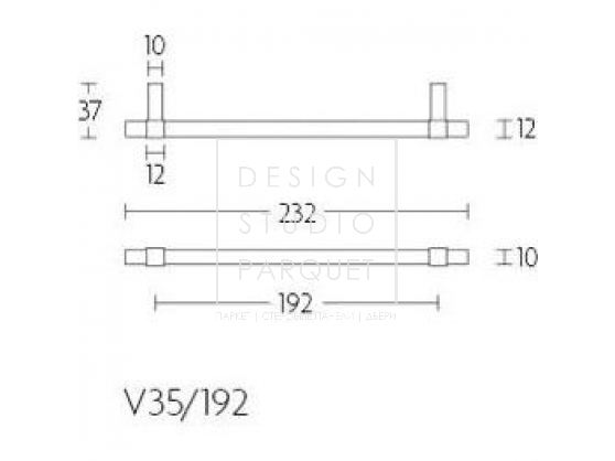 Ручка-скоба мебельная Formani SQUARE V35/192 Сатинированная нержавеющая сталь