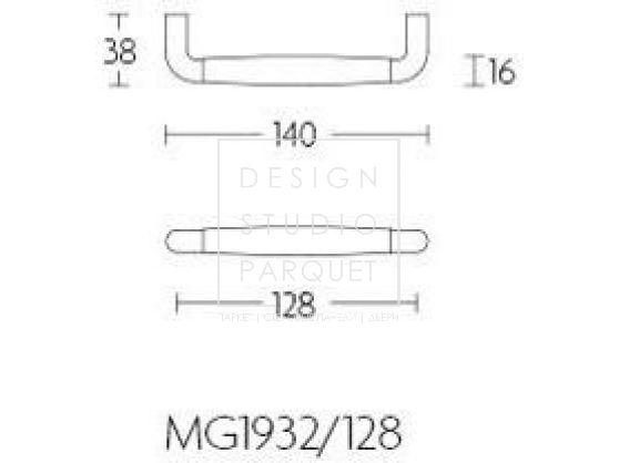 Ручка-скоба мебельная Formani TIMELESS MG1932/128 Эбеновое дерево/Глянцевый никель