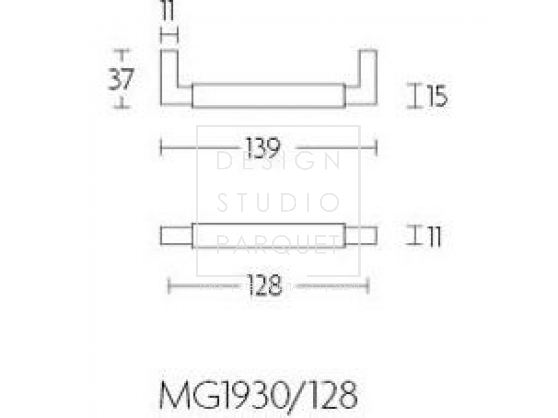 Ручка-скоба мебельная Formani TIMELESS MG1930/128 Эбеновое дерево/Сатинированный никель