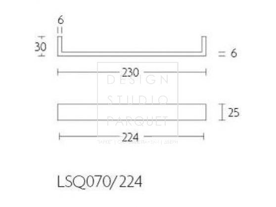 Ручка-скоба мебельная Formani SQUARE LSQ70/224 Глянцевая нержавеющая сталь