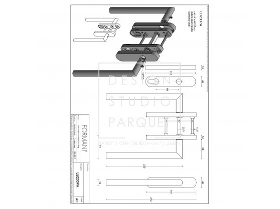 Ручка для раздвижных дверей Formani BASICS LB230PA Сатинированный черный
