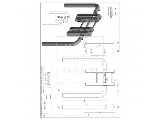 Ручка для раздвижных дверей Formani BASICS LB231PA Сатинированный черный