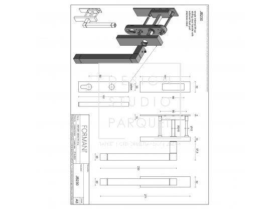 Ручка для раздвижных дверей Formani SQUARE JB230 Сатинированная нержавеющая сталь